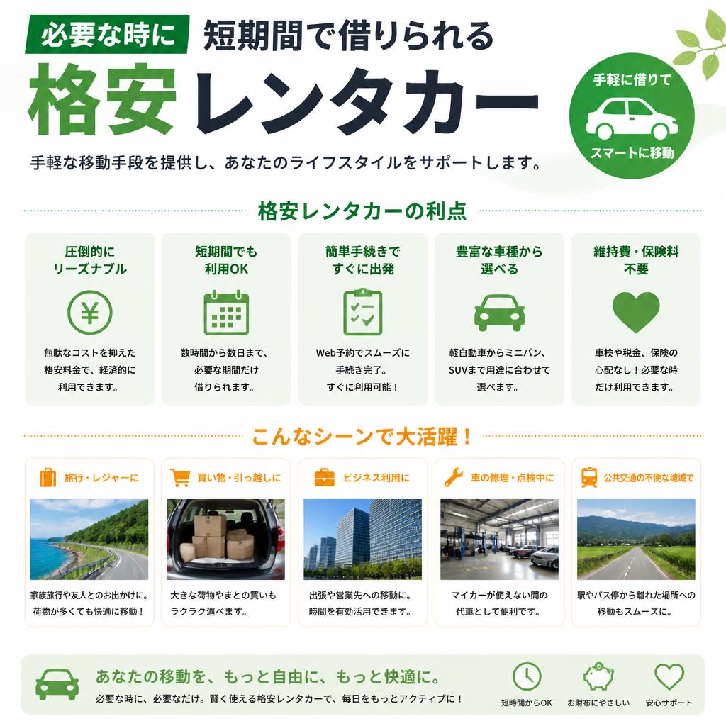 格安レンタカーの魅力