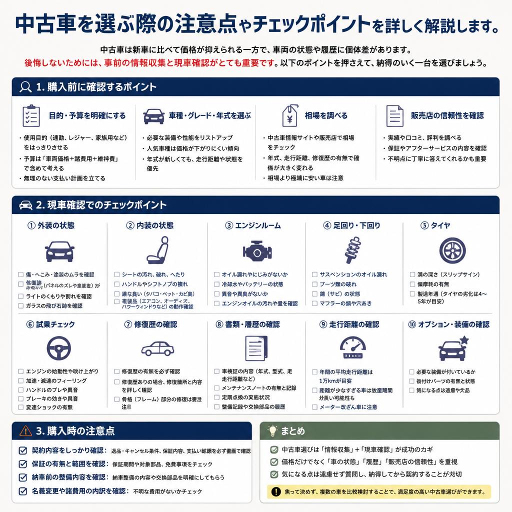 2. 賢い中古車選びのポイント