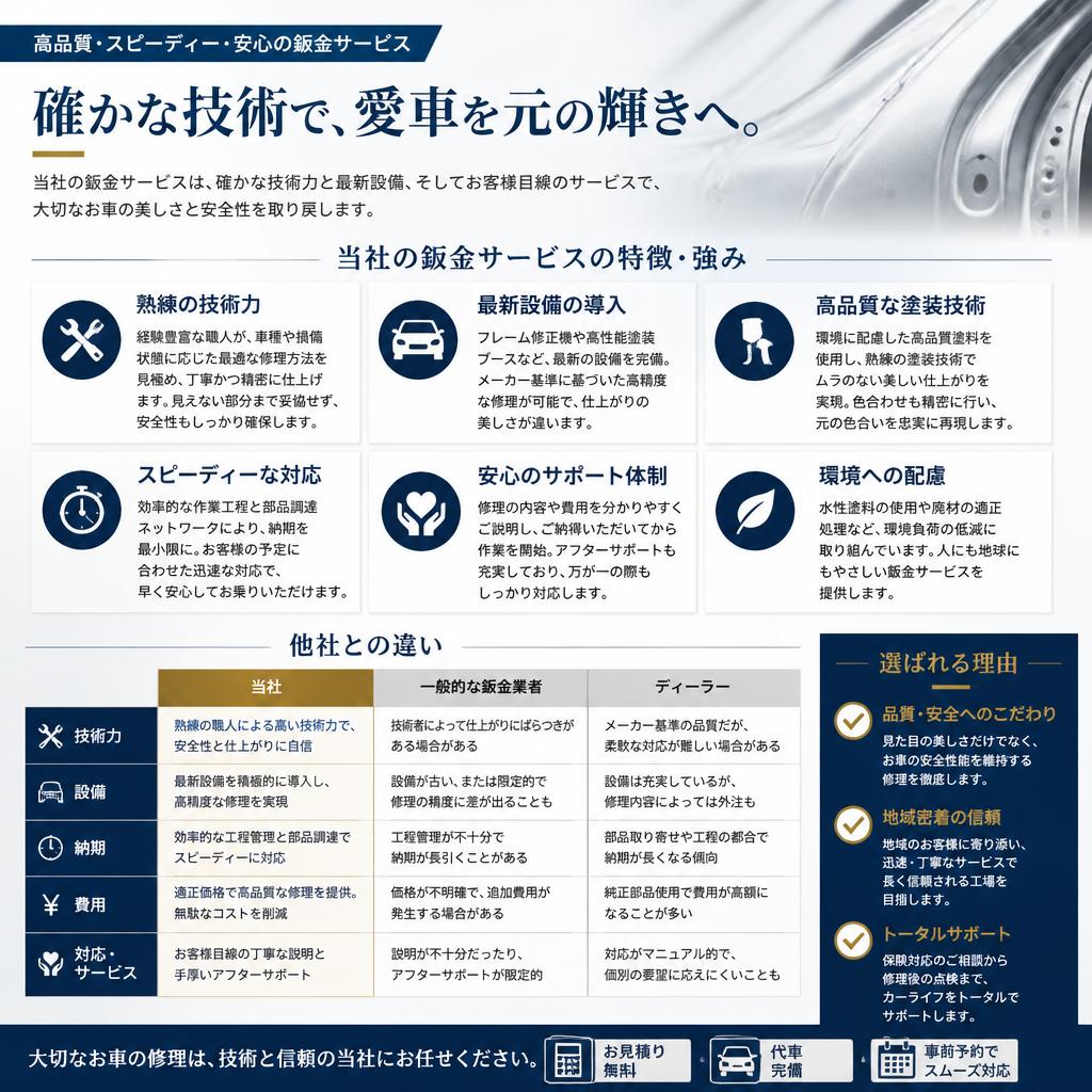 当社の鈑金サービスの特徴