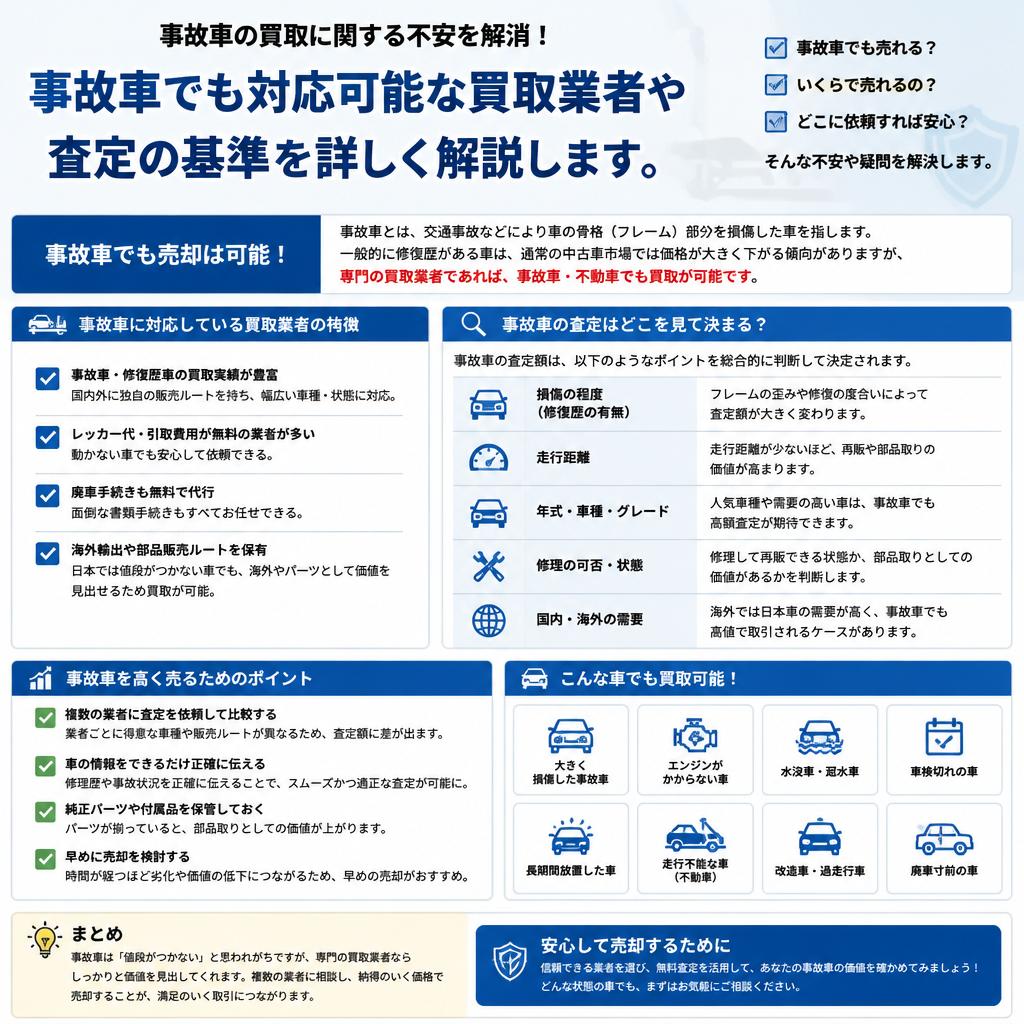 事故車の買取価格はどうなる?