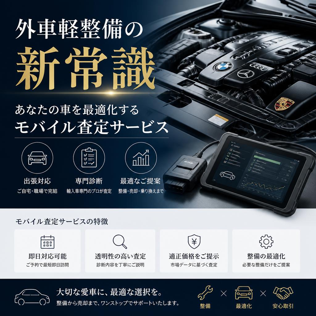 外車軽整備の新常識、あなたの車を最適化するモバイル査定サービス