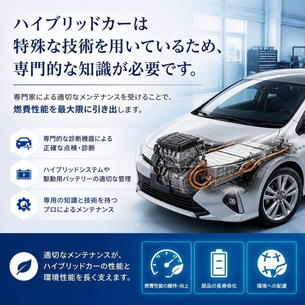 ハイブリッドカーの特性とそのメンテナンス