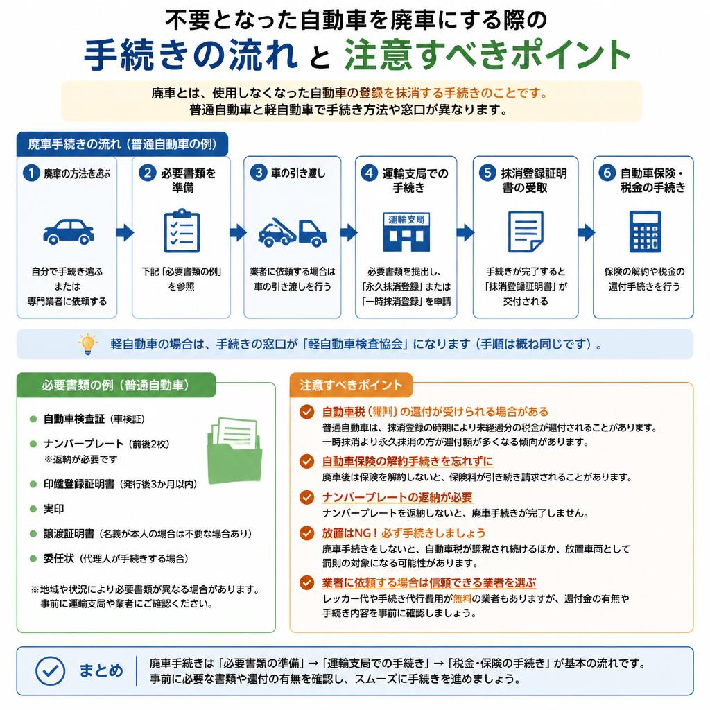 廃車手続きの流れと注意点