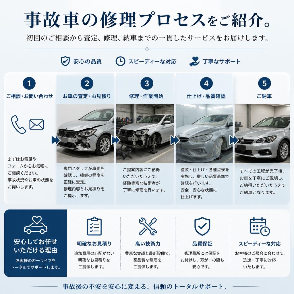 事故車修理の流れ