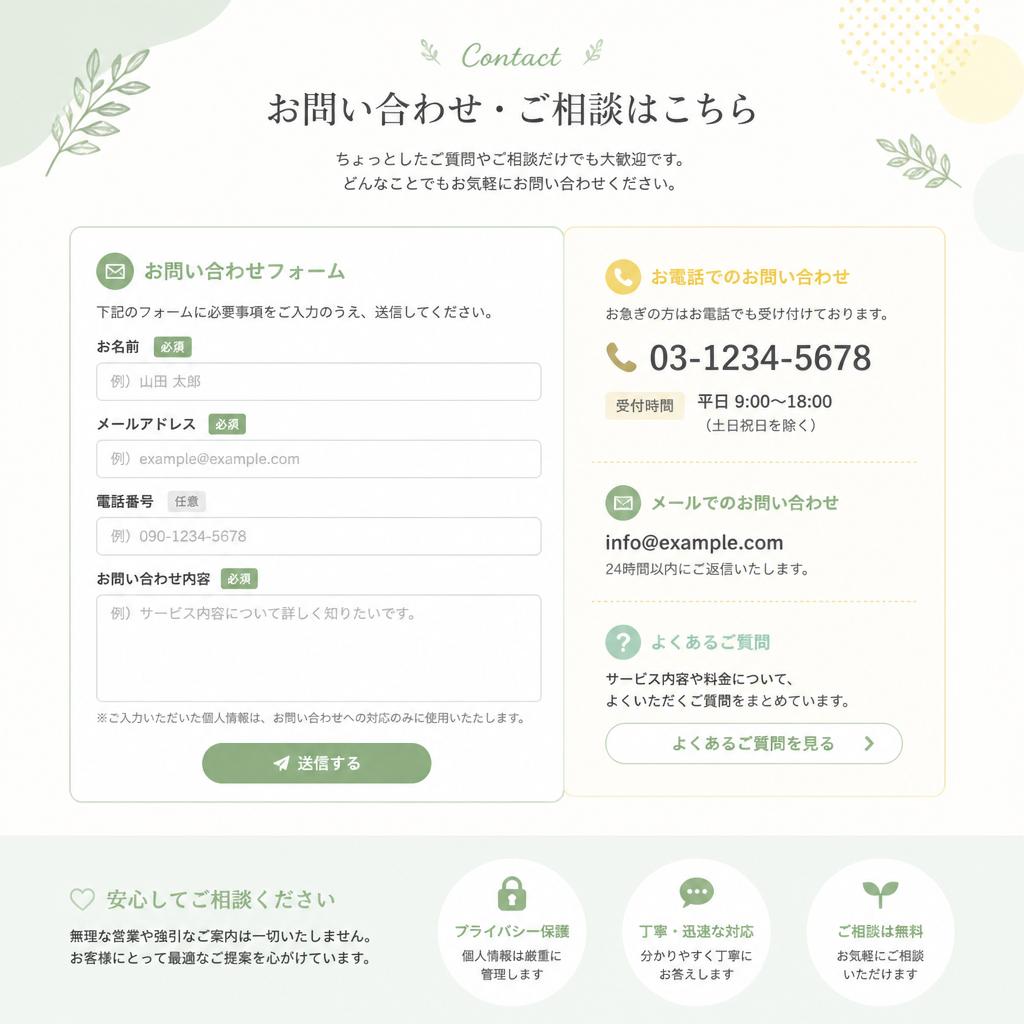 7. お問い合わせ・相談フォームを活用しよう！