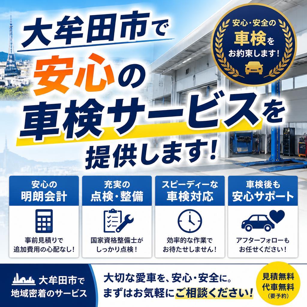 大牟田市で安心の車検サービスを提供します！