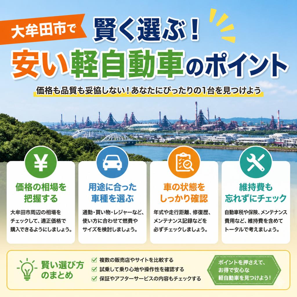 大牟田市で賢く選ぶ！安い軽自動車のポイント