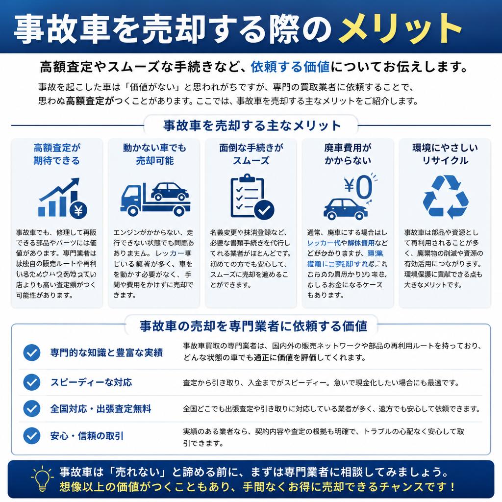 事故車買取のメリットとは？