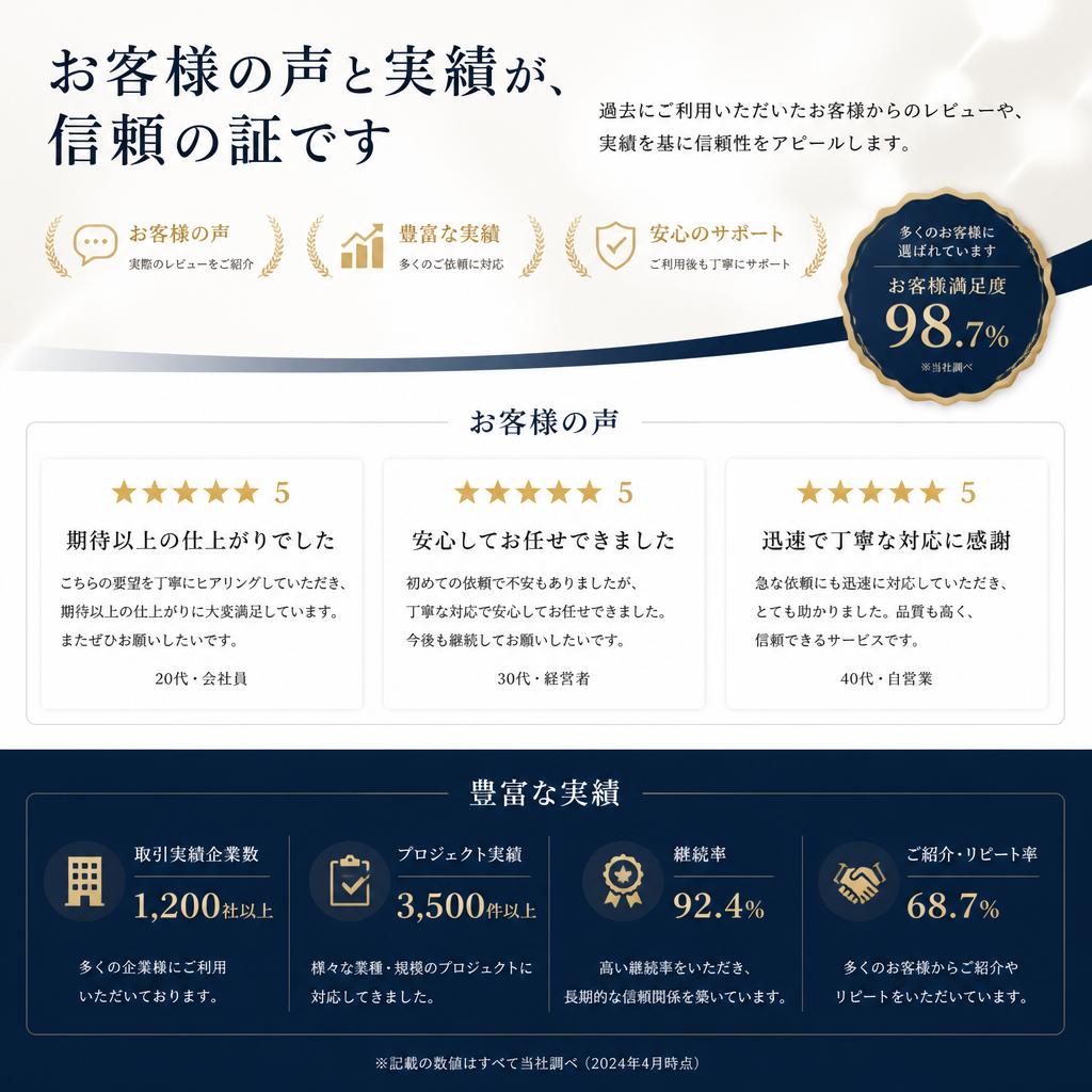 お客様の声と実績