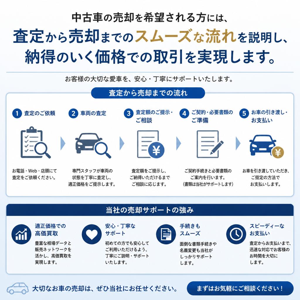 中古車売却のスムーズな流れ
