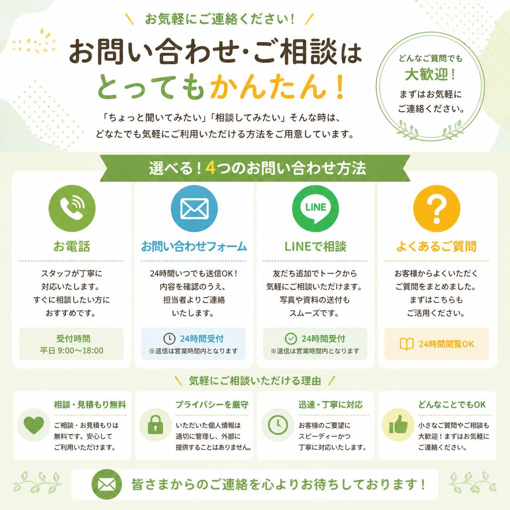 お問い合わせはお気軽に！