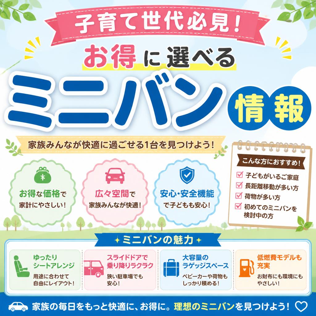 子育て世代必見！お得に選べるミニバン情報