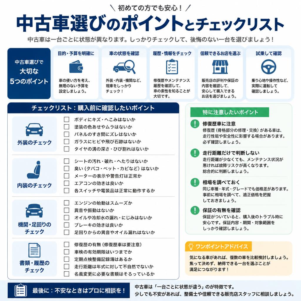 中古ミニバン購入時の注意点