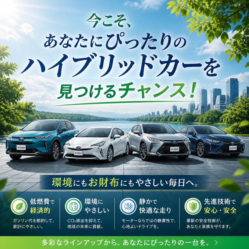 今こそ、あなたにぴったりのハイブリッドカーを見つけるチャンス！