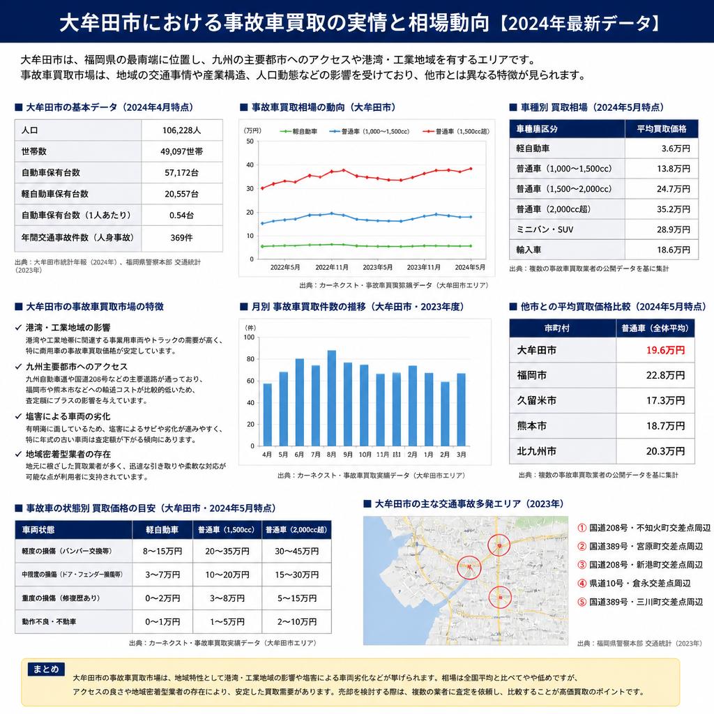 大牟田市の事故車買取市場の現状