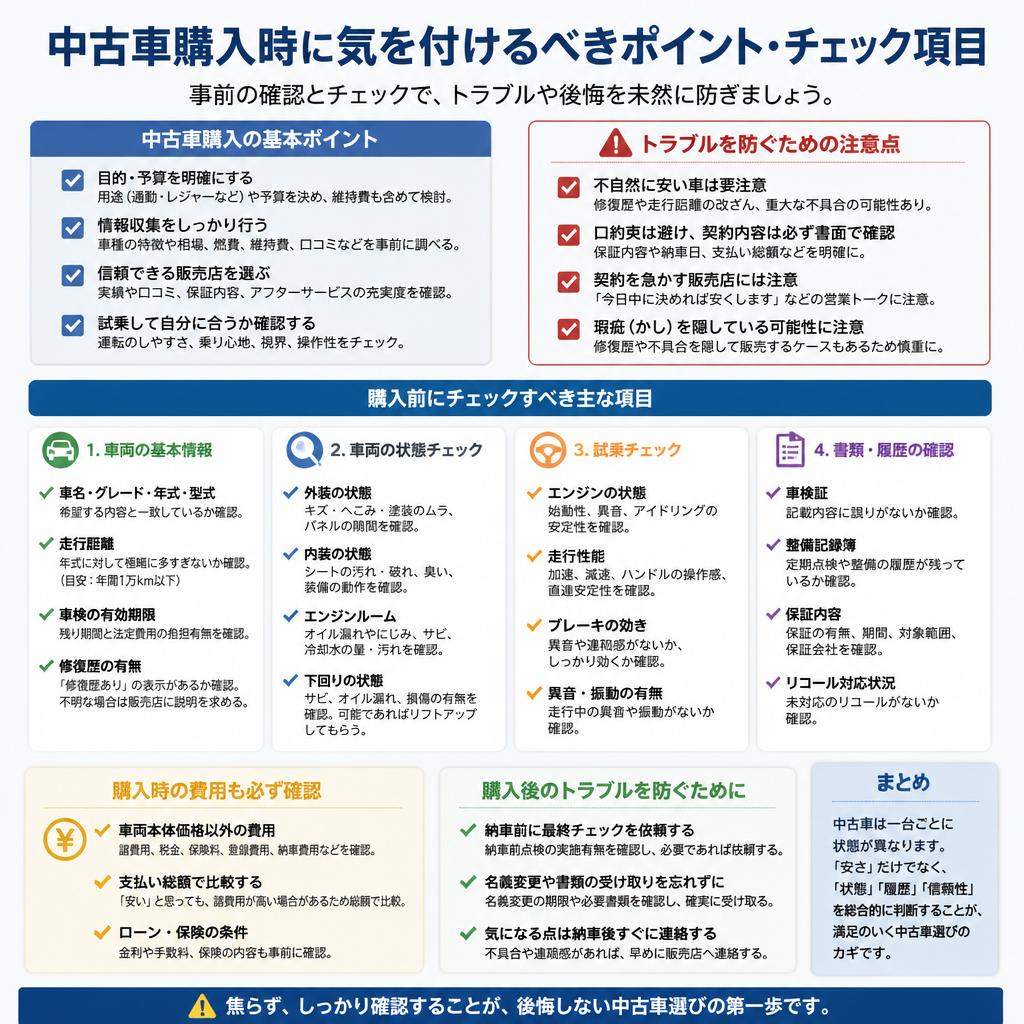 中古車購入時の注意点