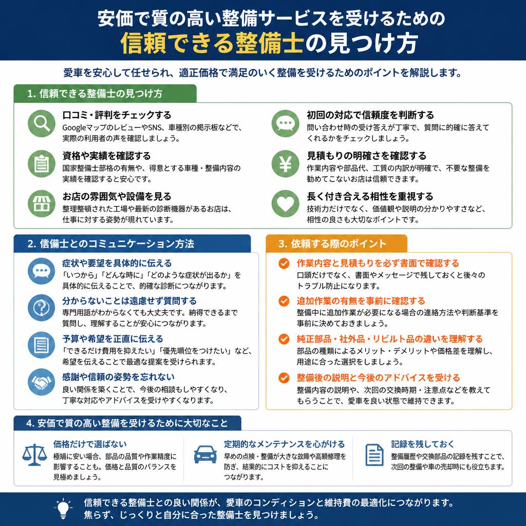 信頼できる整備士の選び方