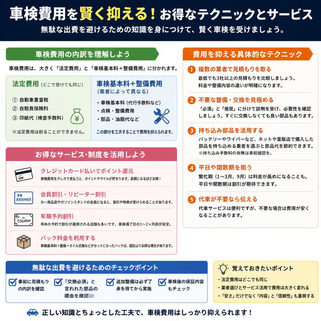 車検費用を抑えるテクニック