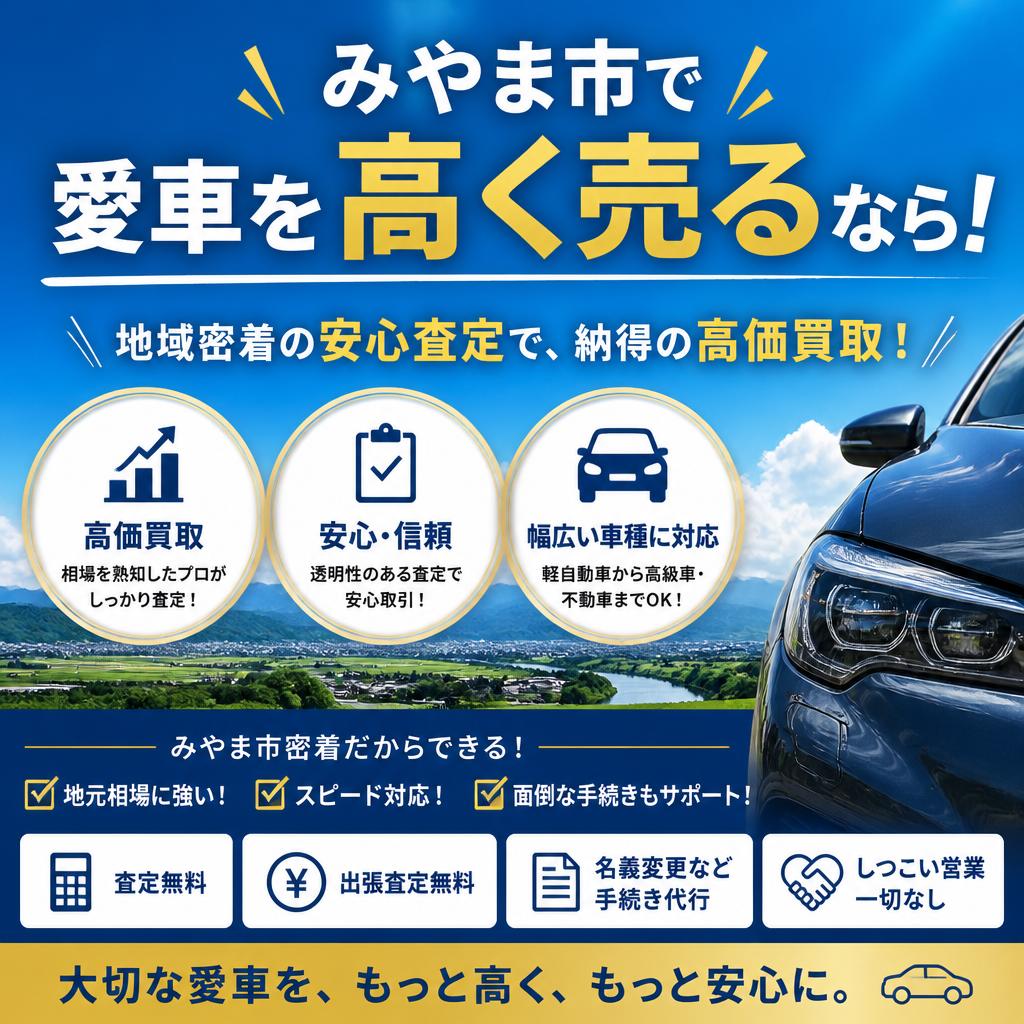 みやま市で愛車を高く売るなら！