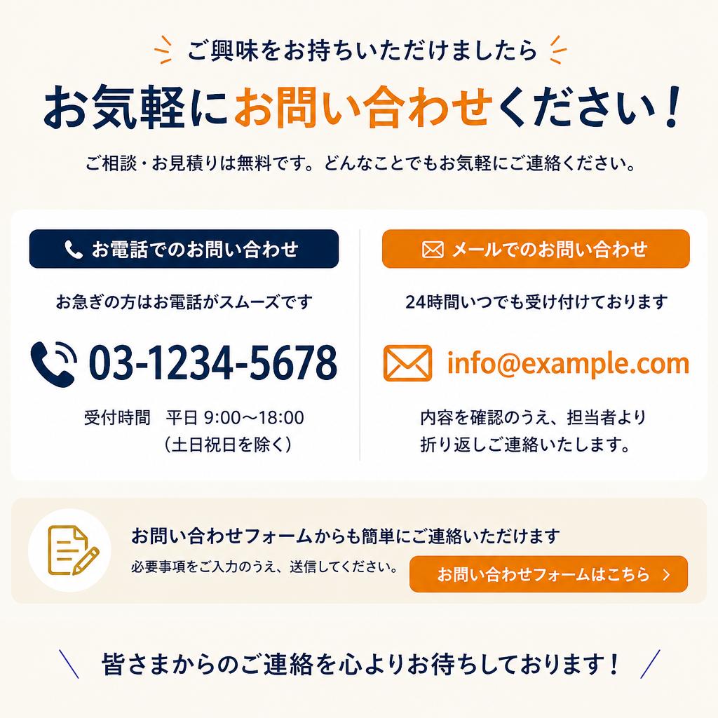 お問い合わせ方法のご案内