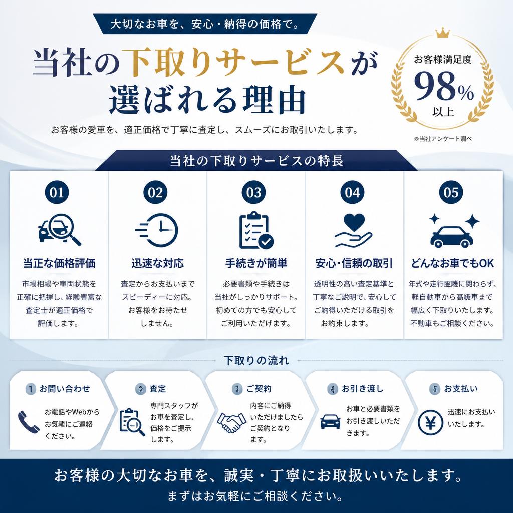 弊社の下取りサービスの特徴