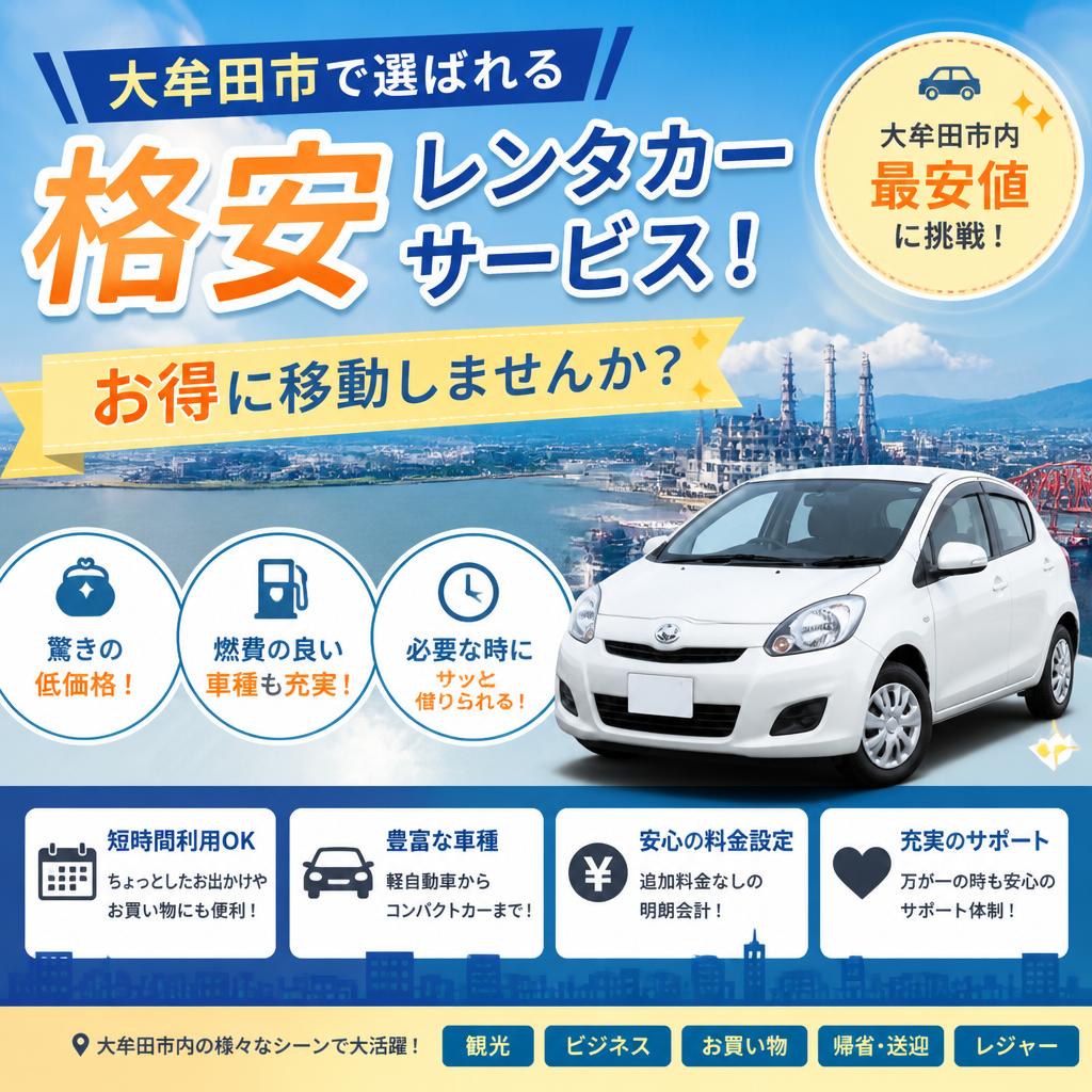 大牟田市で選ばれる格安レンタカーサービス！お得に移動しませんか？