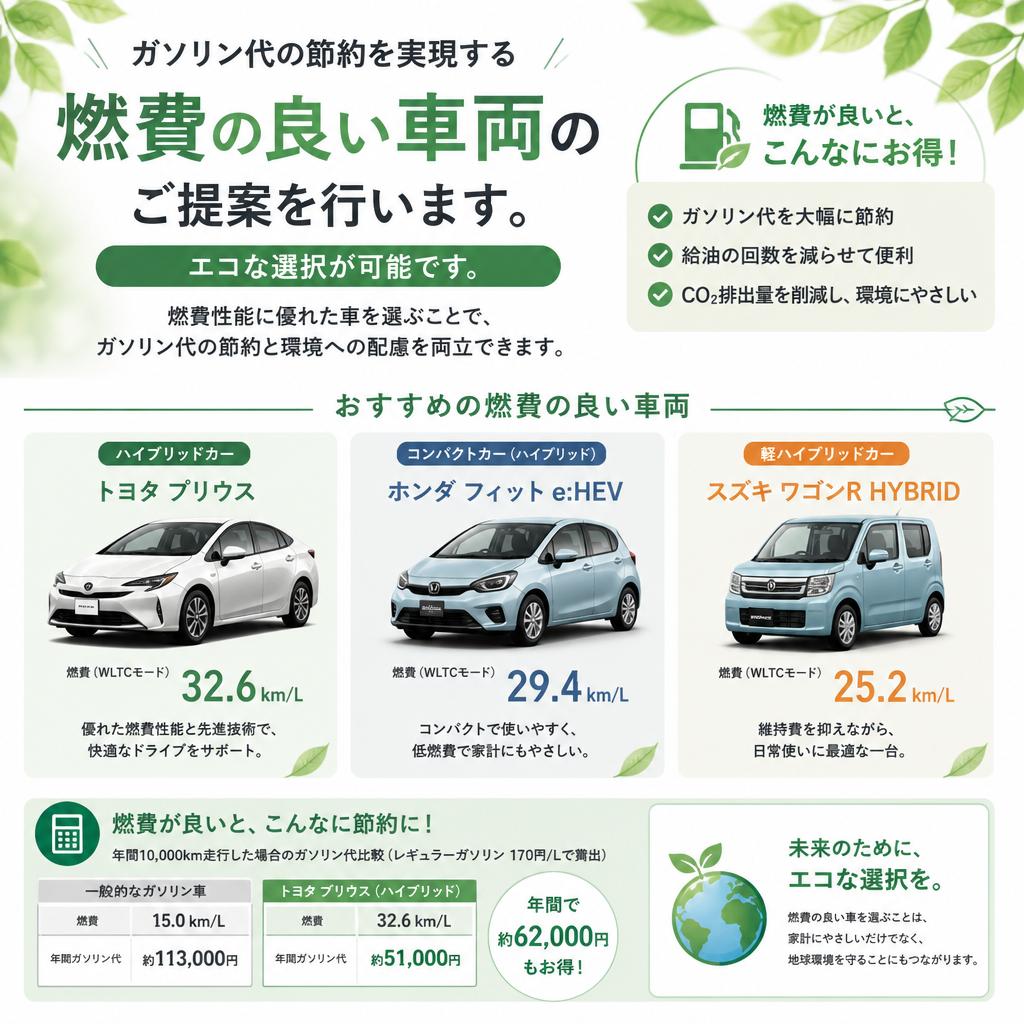 2. 燃費の良い車を選ぶ
