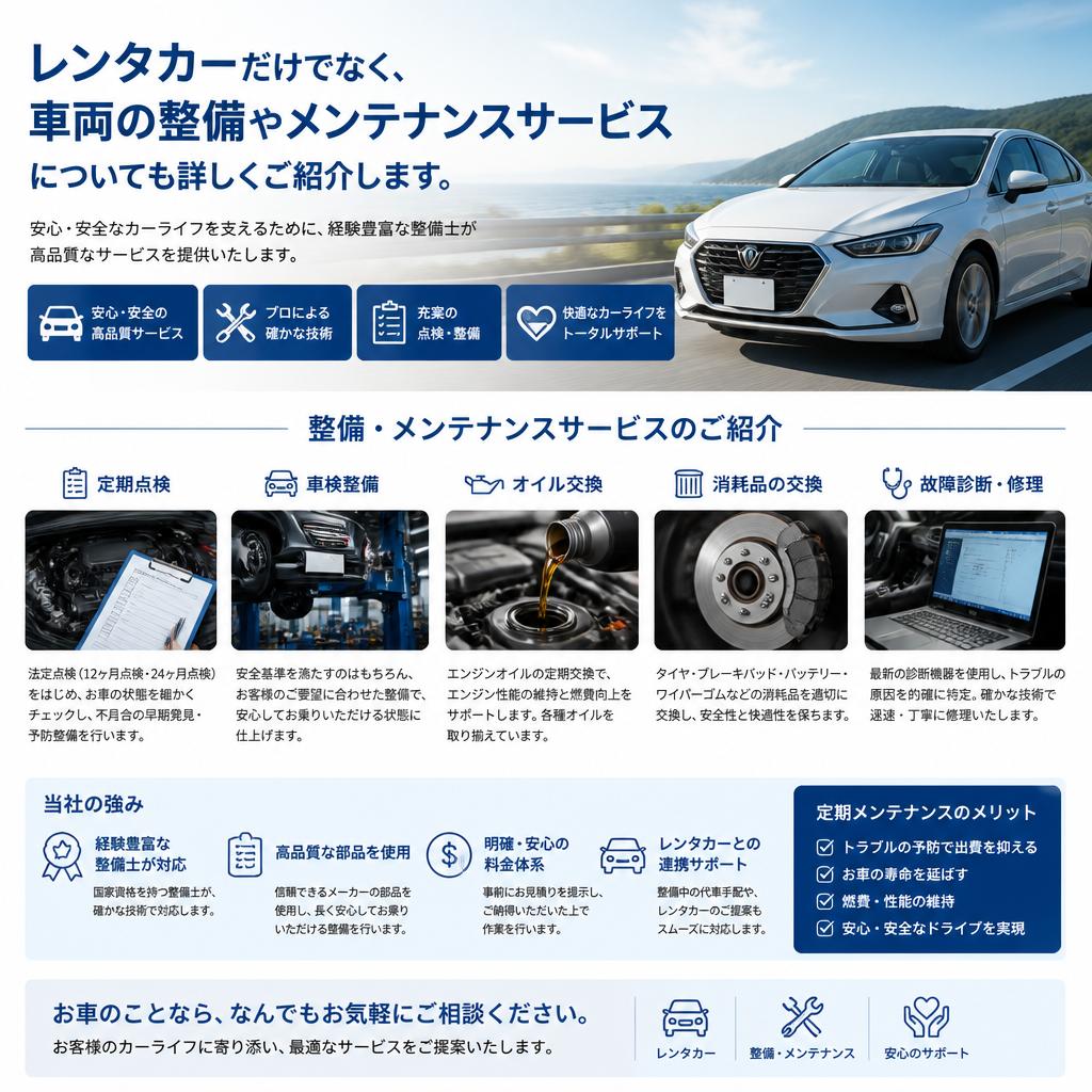 5. 車の整備・メンテナンスも承ります