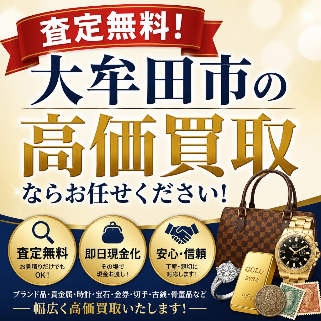 査定無料！大牟田市の高価買取ならお任せください！