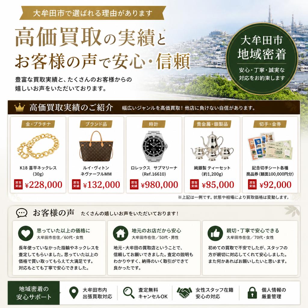 高価買取の実績と信頼