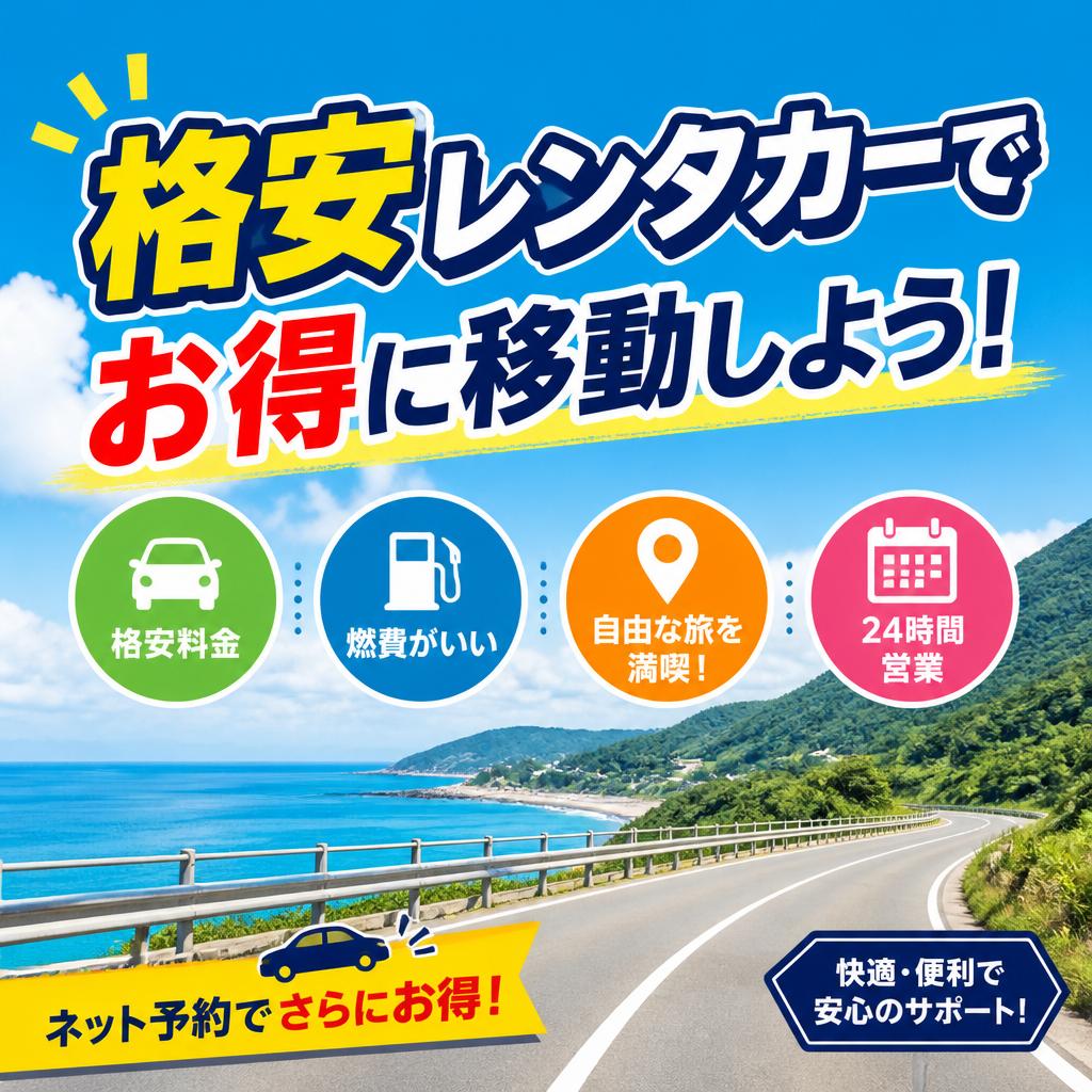 格安レンタカーでお得に移動しよう！