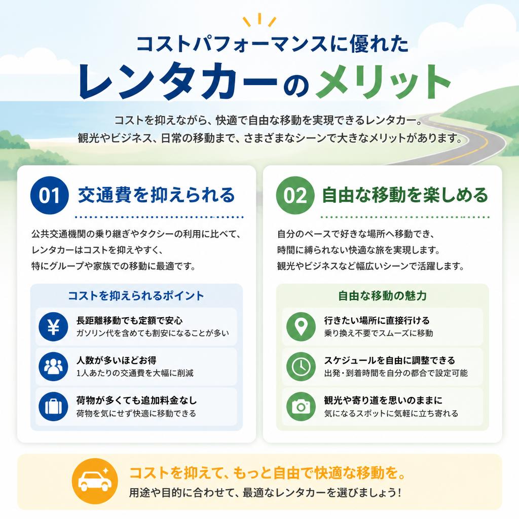 2. 格安レンタカーのメリット