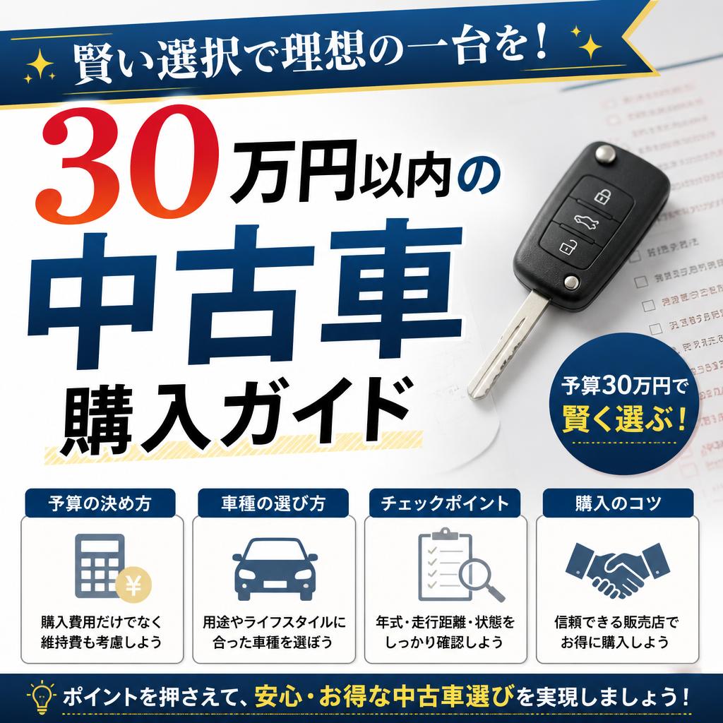 賢い選択で理想の一台を！30万円以内の中古車購入ガイド