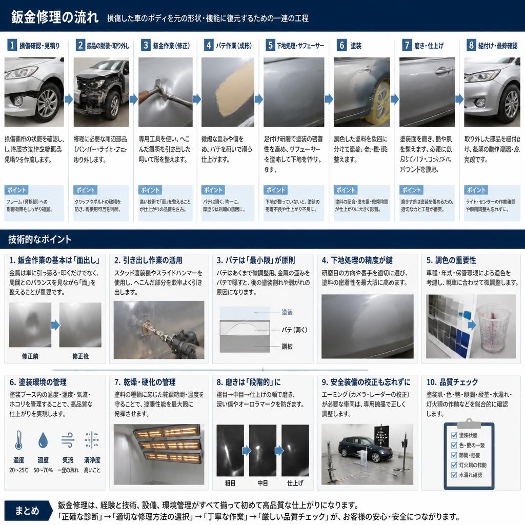 板金修理のプロセス