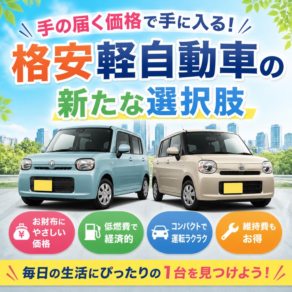 手の届く価格で手に入る！格安軽自動車の新たな選択肢