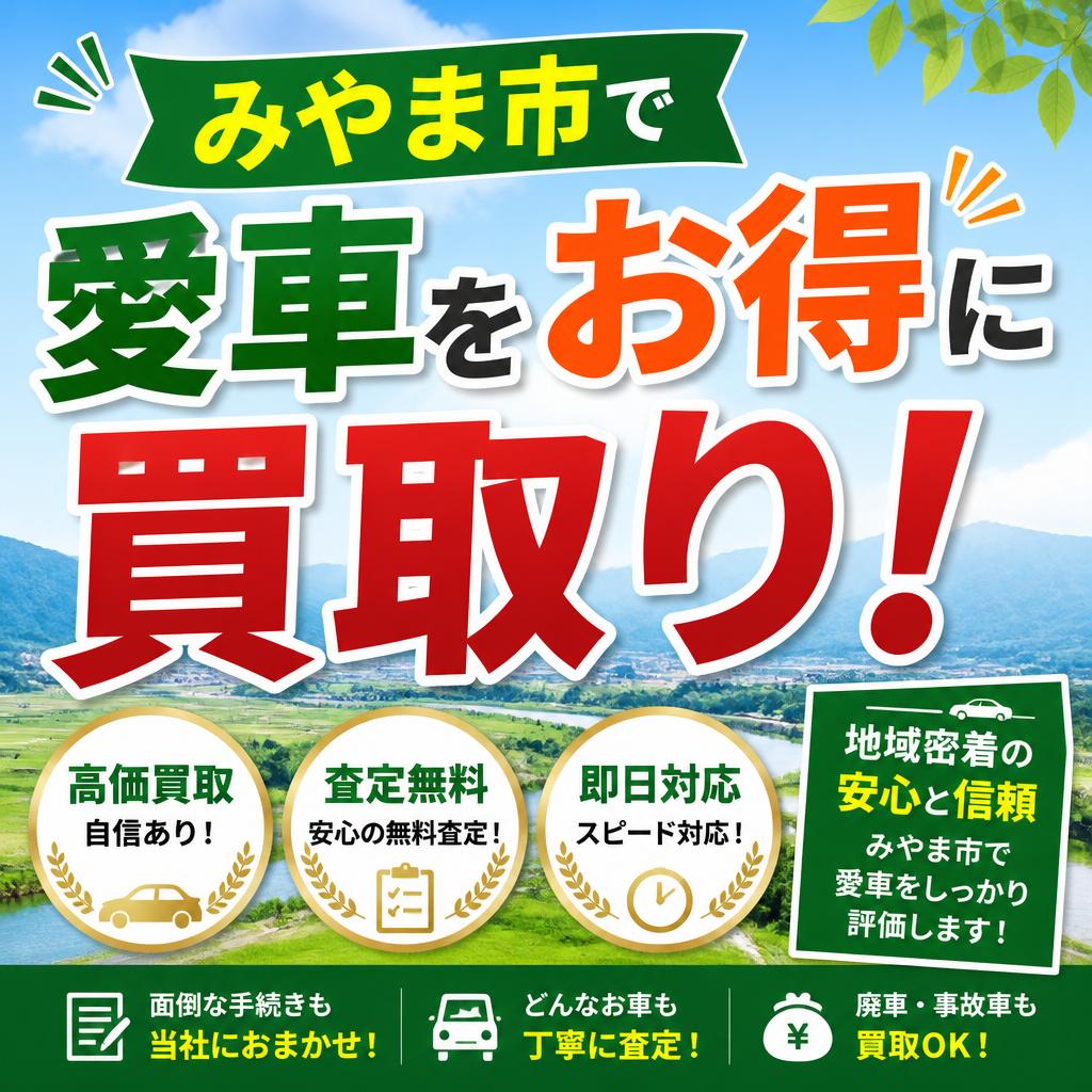みやま市で 愛車をお得に買取り！