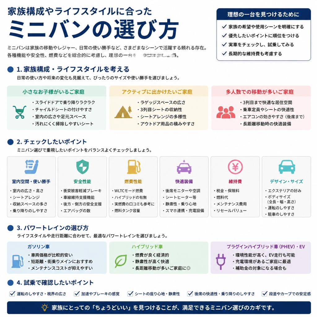 理想のミニバンの選び方