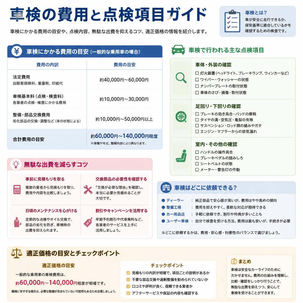 車検費用のあれこれ