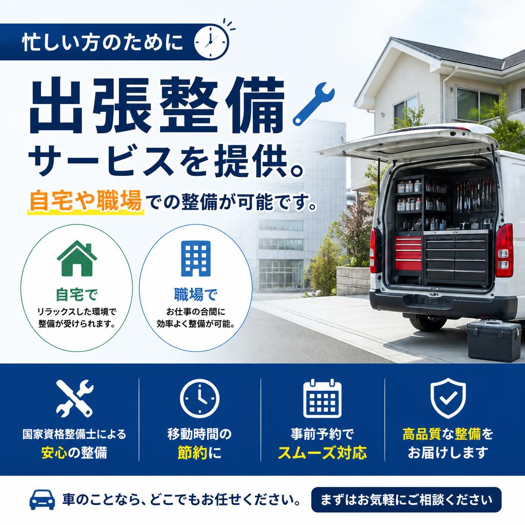 出張整備であなたのお車をサポート