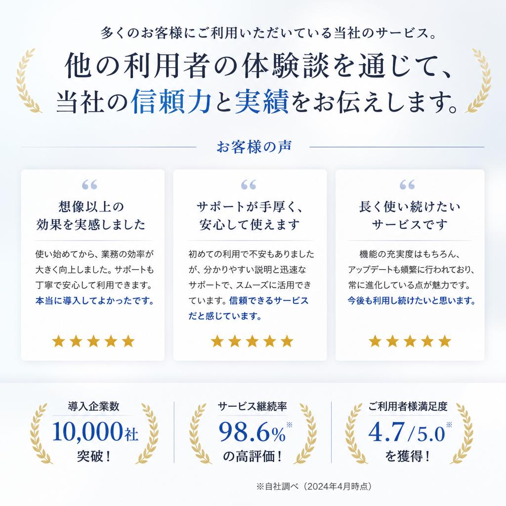 お客様の声 - 実績と信頼