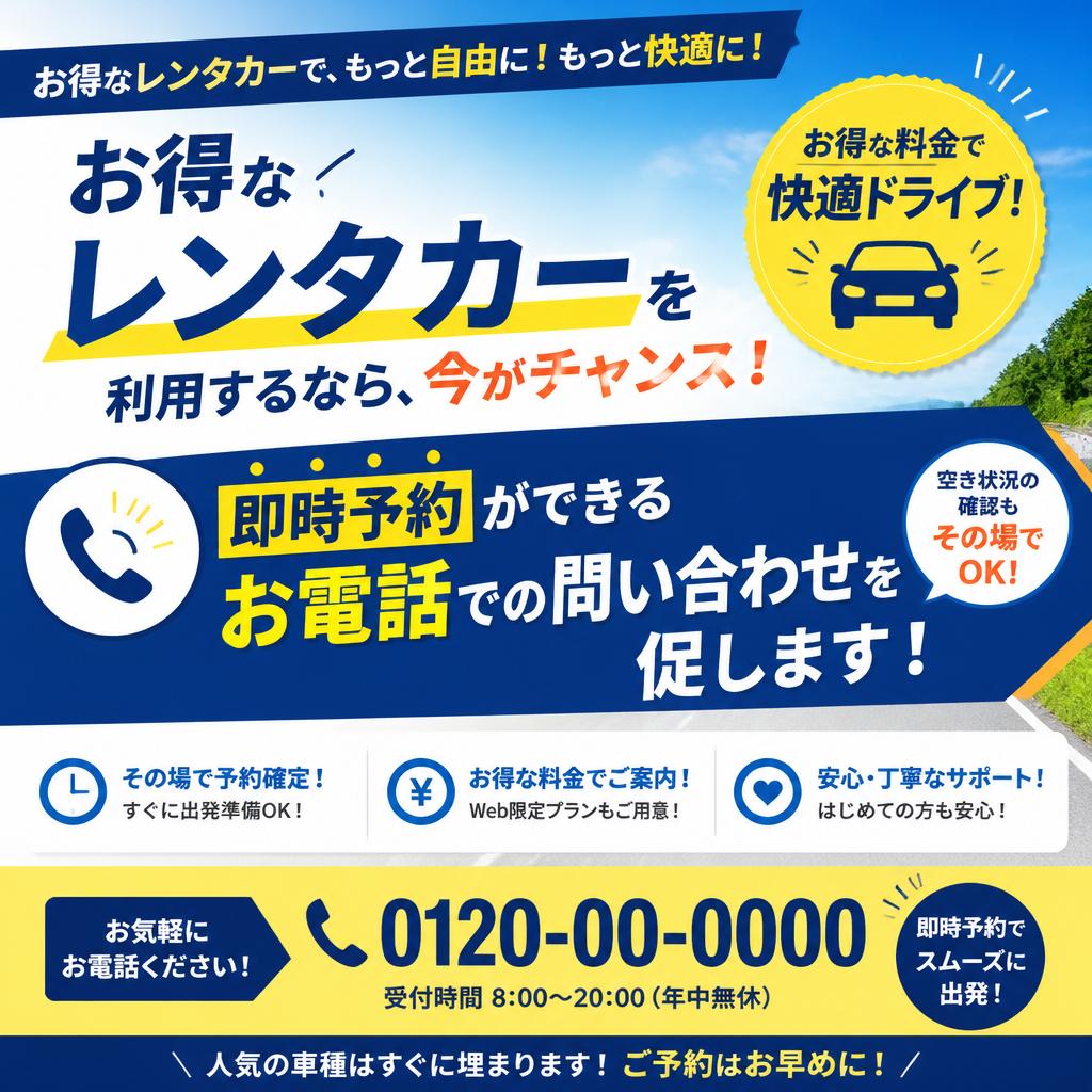 今すぐお電話で予約・問い合わせを！