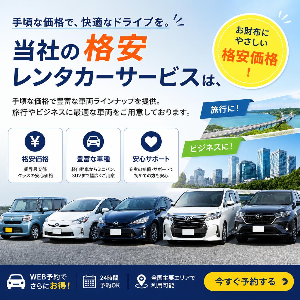 2. 格安レンタカーの利点