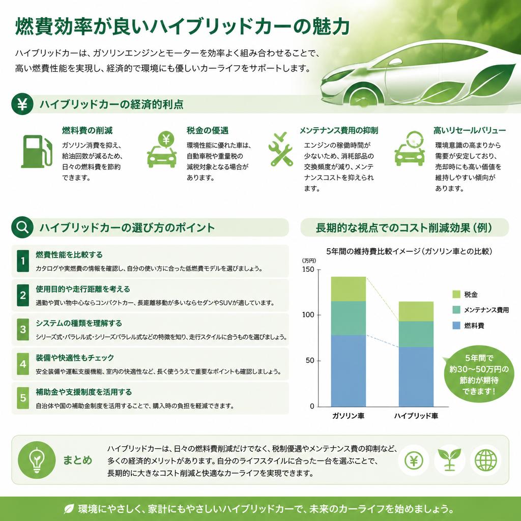 ハイブリッドカーの魅力と選び方