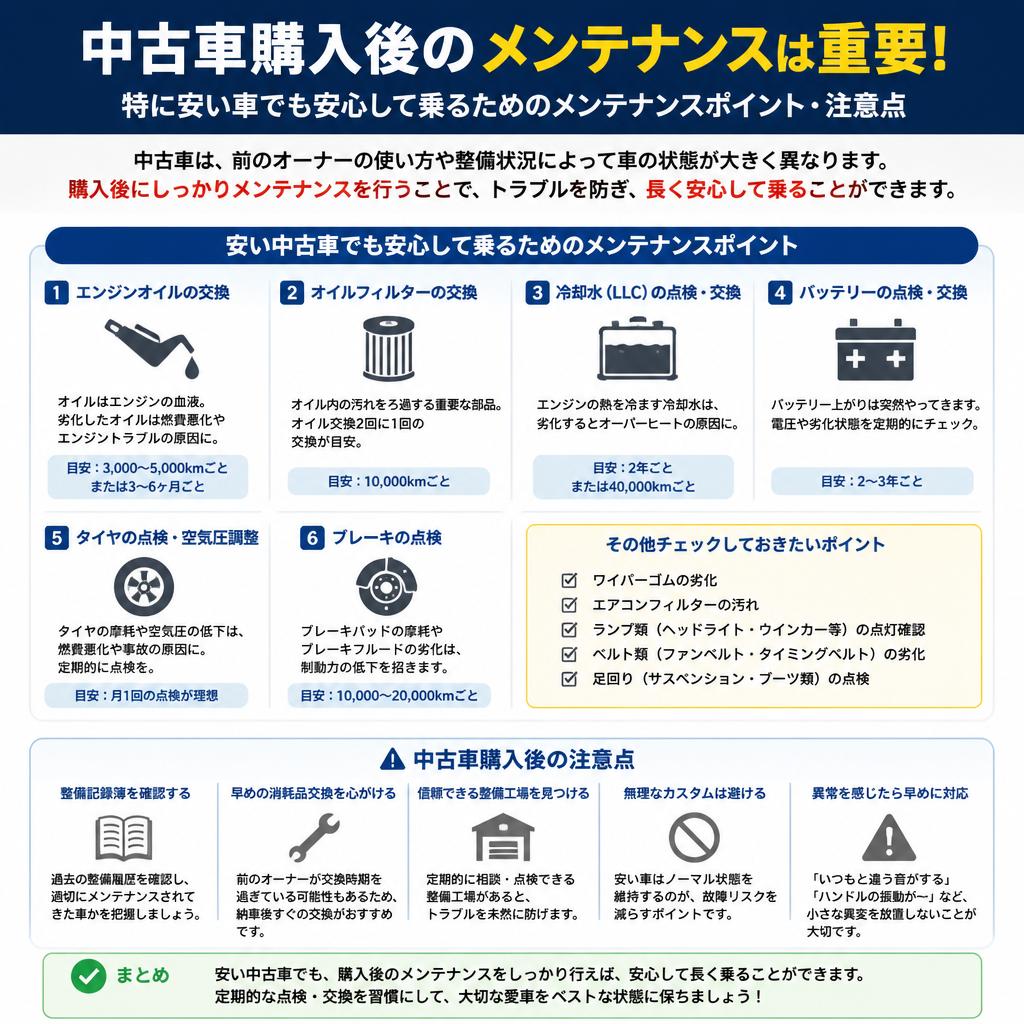 購入前に知っておくべきメンテナンス