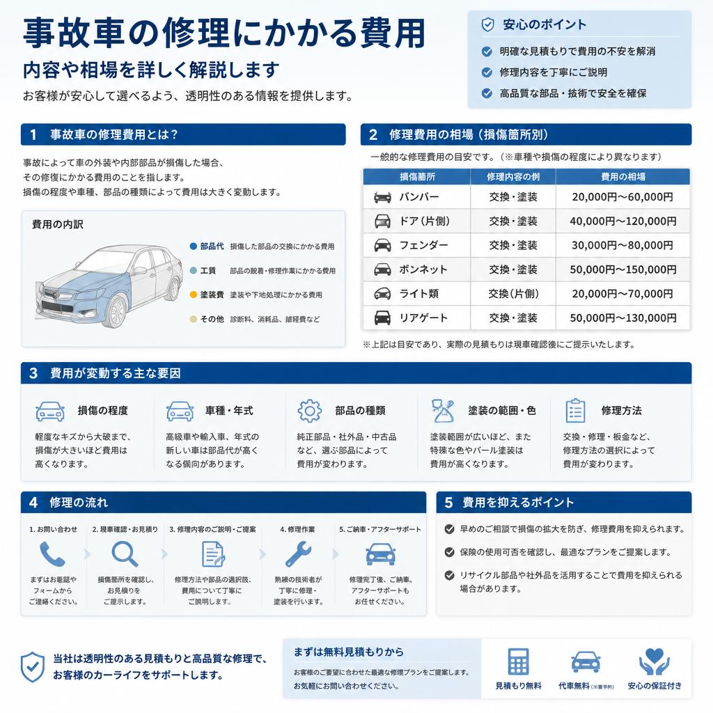 事故車の修理費用をわかりやすく解説