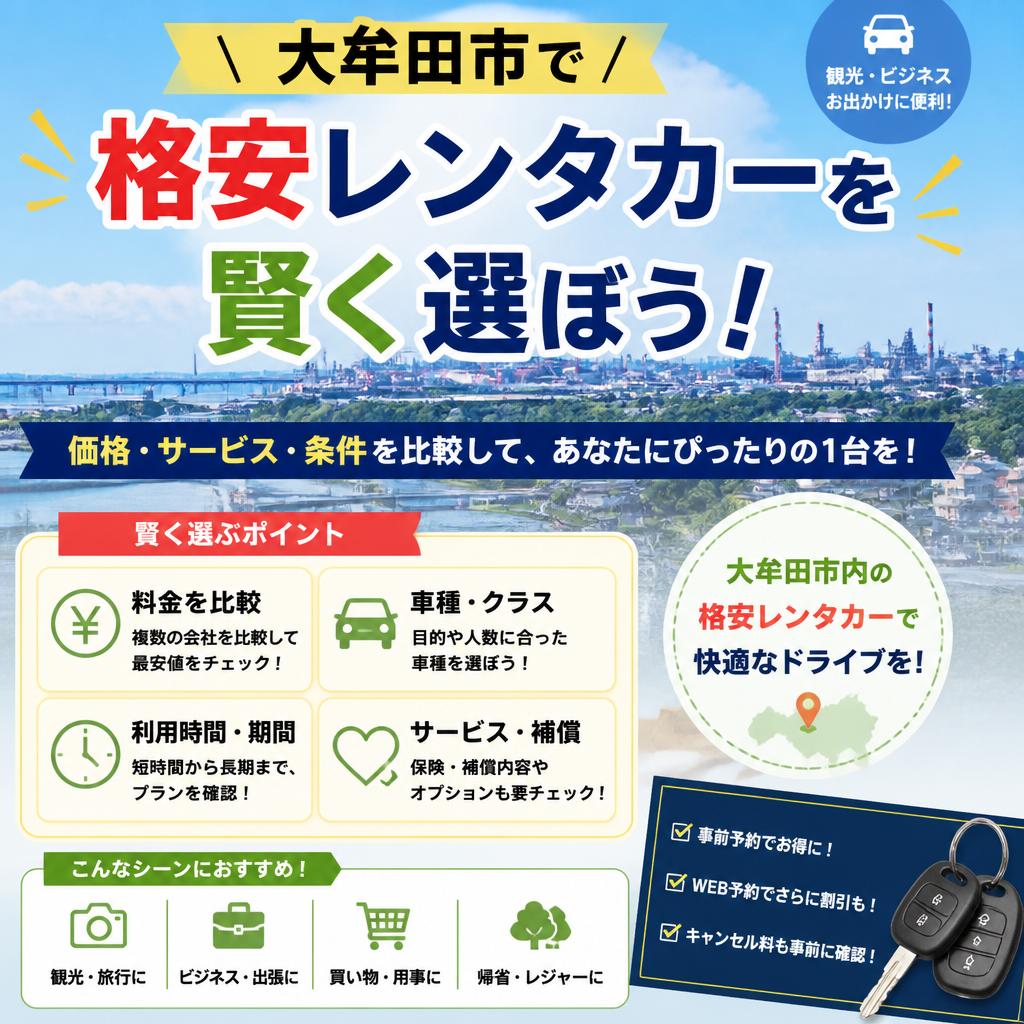 大牟田市で格安レンタカーを賢く選ぼう！