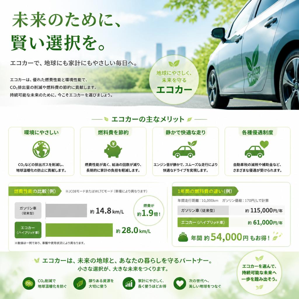 エコカーの魅力と選ぶメリット