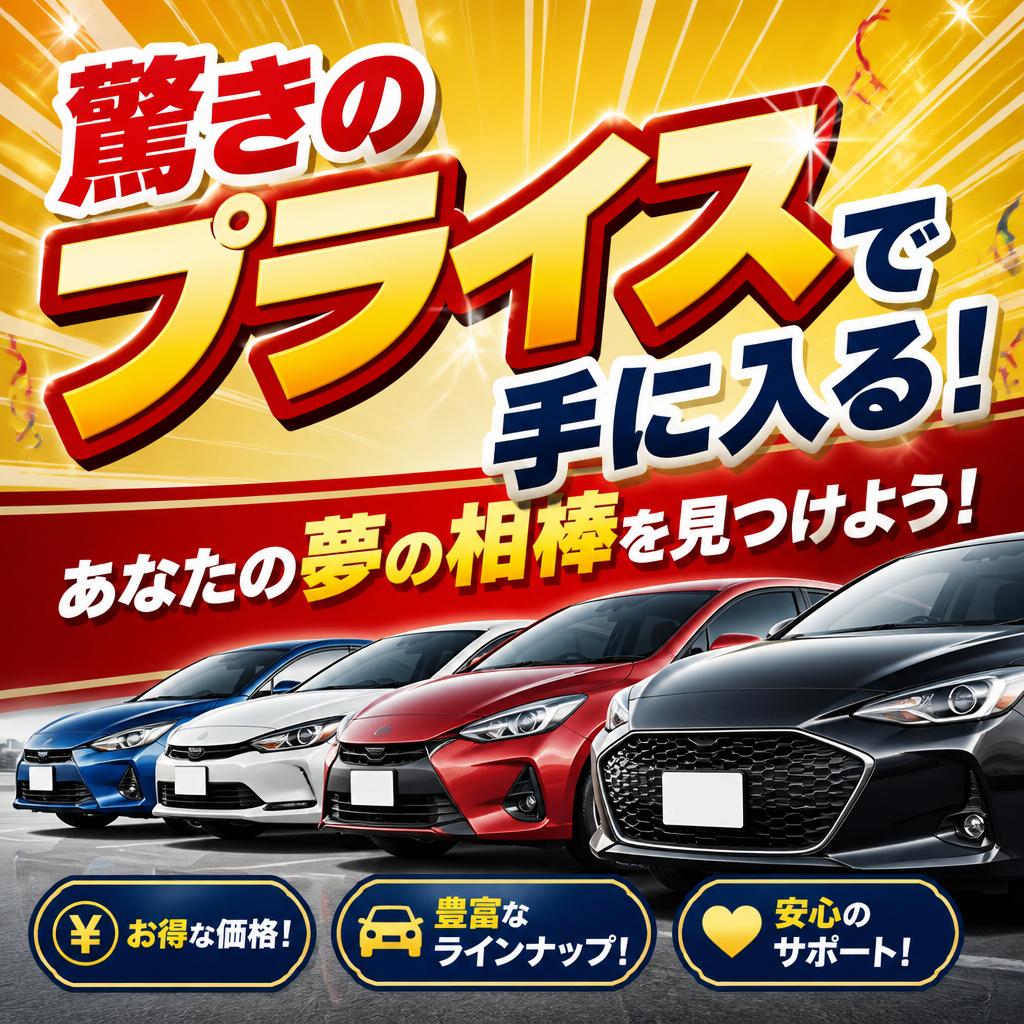 驚きのプライスで手に入る！あなたの夢の相棒を見つけよう！